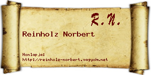 Reinholz Norbert névjegykártya